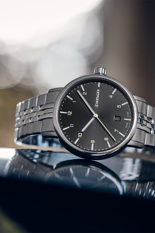 Stalen Quartz Horloge Urban Classic - Zilverkleurig en Zwart