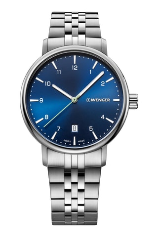 Stalen Quartz Horloge Urban Classic - Zilverkleurig en Blauw