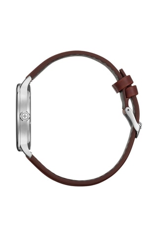 Leren Quartz Horloge Urban Classic - Bruin en Blauw