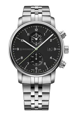 Stalen Quartz Horloge Urban Classic - Chronograaf - Zilverkleurig en Zwart