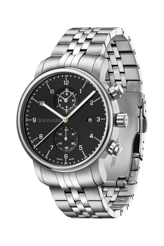 Stalen Quartz Horloge Urban Classic - Chronograaf - Zilverkleurig en Zwart