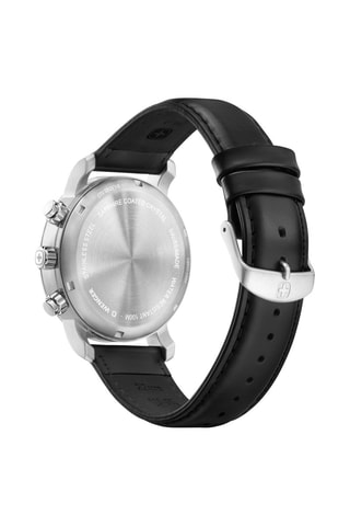 Leren Quartz Horloge Urban Classic - Chronograaf - Zwart en Zilverkleurig