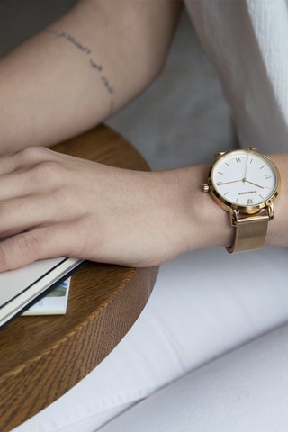 Quartz Schakelhorloge Metropolitan Donnissima - Goudkleurig en Wit