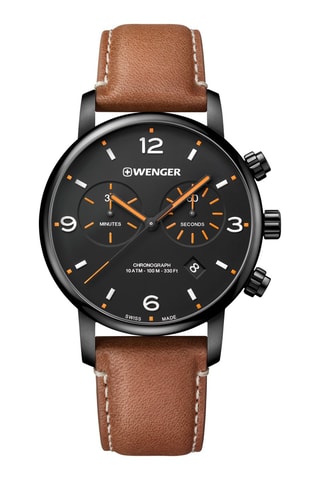 Leren Quartz Horloge Urban Metropolitan - Chronograaf - Bruin en Zwart