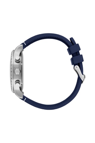 Silicone Quartz Horloge Attitude - Chronograaf - Marineblauw en Zilverkleurig