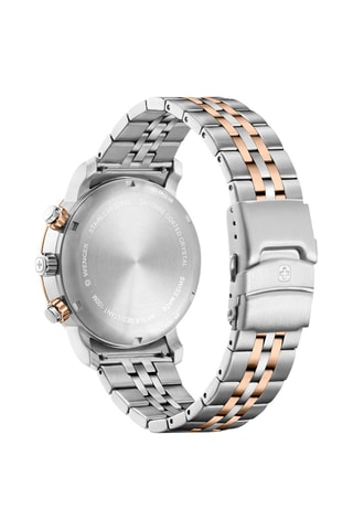 Stalen Quartz Horloge Urban Classic - Chronograaf - Zilverkleurig en Roségoudkleurig