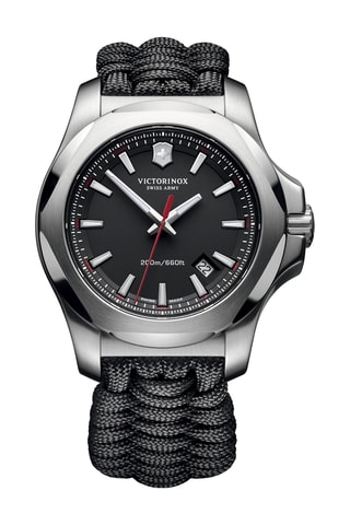 Nylon Quartz Horloge - Zwart en zilverkleurig