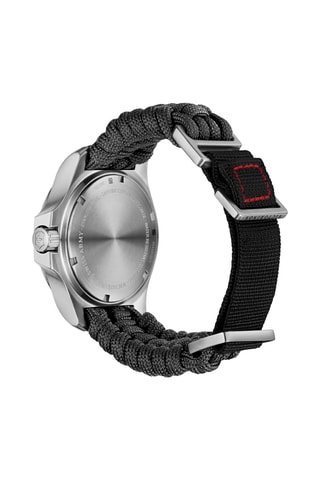 Nylon Quartz Horloge - Zwart en zilverkleurig
