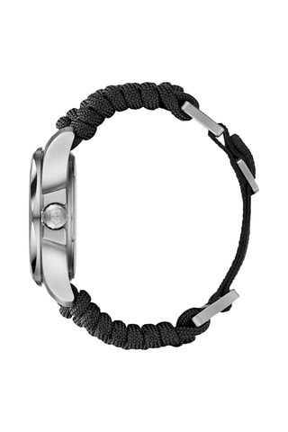 Nylon Quartz Horloge - Zwart en zilverkleurig
