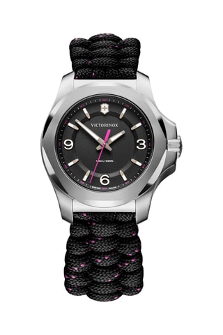 Nylon Quartz Horloge - Zwart en zilverkleurig