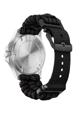 Nylon Quartz Horloge - Zwart en zilverkleurig