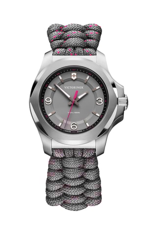 Nylon Quartz Horloge - Grijs en zilverkleurig