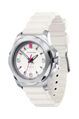 Natuurlijk Rubber Quartz Horloge - Wit en Zilverkleurig
