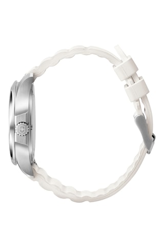Natuurlijk Rubber Quartz Horloge - Wit en Zilverkleurig