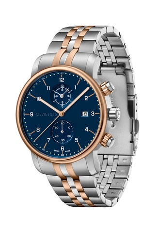 Roestvrijstalen Quartz Horloge - Chronograaf - Zilverkleurig en Goudkleurig