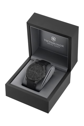 Leren Quartz Horloge - Tachymeter - Zwart en zilverkleurig