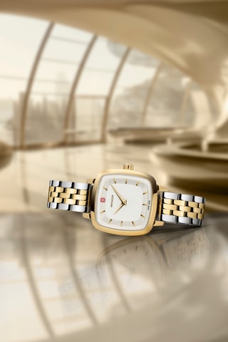 Roestvrijstalen Quartz Horloge - Zilverkleurig, goudkleurig en wit