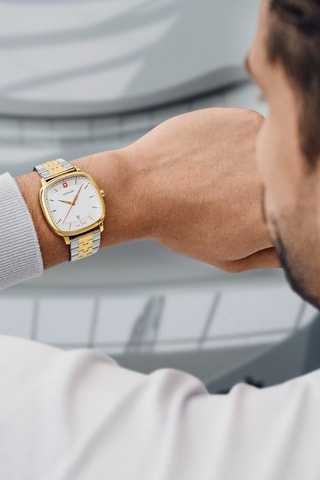 Roestvrijstalen Quartz Horloge - Zilverkleurig, goudkleurig en wit
