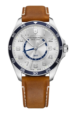Leren Quartz Horloge - Bruin en blauw