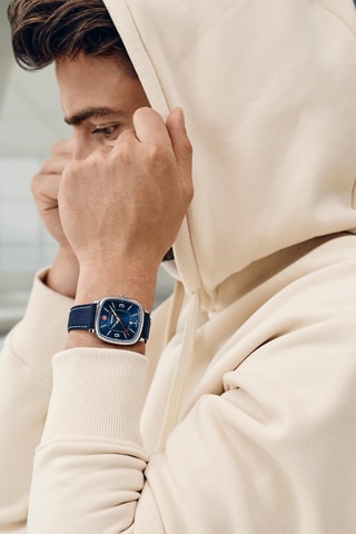 Quartz Horloge - Blauw en zilverkleurig