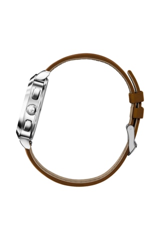 Quartz Horloge - Chronograaf - Bruin en Zilverkleurig