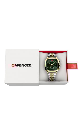 Roestvrijstalen Quartz Horloge - Chronograaf - Zilverkleurig, goudkleurig en groen 