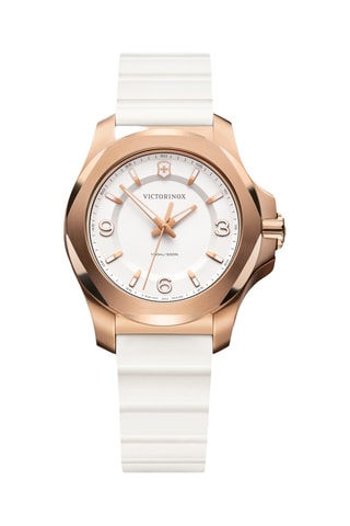 Natuurlijk Rubber en Doublé Goud pvd Quartz Horloge - Wit en Roségoudkleurig