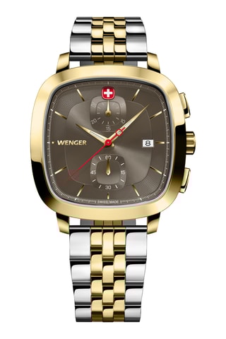 Roestvrijstalen Quartz Horloge - Chronograaf - Goudkleurig en grijs