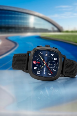 Silicone Quartz Horloge - Chronograaf - Zwart