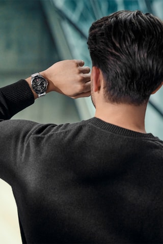 Roestvrijstalen Quartz Horloge - Zilverkleurig en zwart
