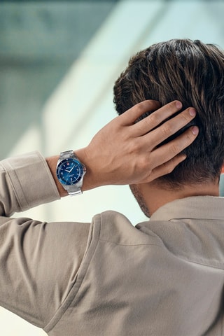 Roestvrijstalen Quartz Horloge - Zilverkleurig en Blauw