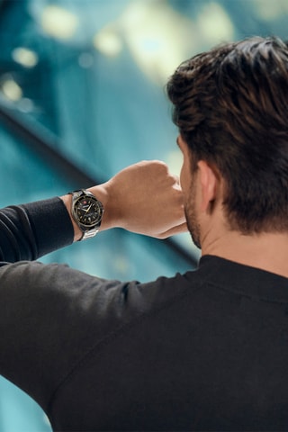 Roestvrijstalen Quartz Horloge - Zilverkleurig en zwart