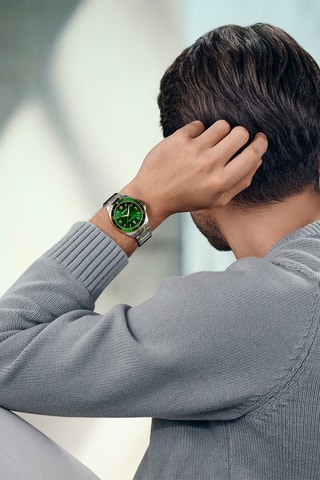 Roestvrijstalen Quartz Horloge - Zilverkleurig en Groen