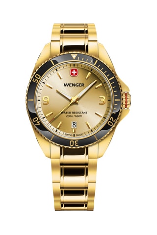Roestvrijstalen Quartz Horloge - Goudkleurig en zwart