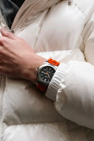 Nylon Quartz Horloge - Oranje en zilverkleurig