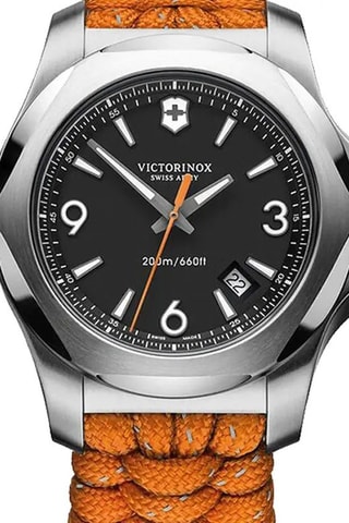 Nylon Quartz Horloge - Oranje en zilverkleurig