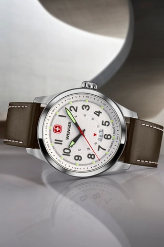 Leren Quartz Horloge - Bruin en Zilverkleurig