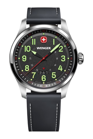 Leren Quartz Horloge - Zwart en Zilverkleurig