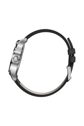 Leren Quartz Horloge - Zwart en Zilverkleurig