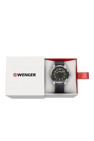 Leren Quartz Horloge - Zwart en Zilverkleurig