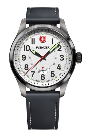 Leren Quartz Horloge - Zwart en Zilverkleurig