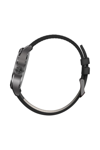 Leren Quartz Horloge - Zwart en Zilverkleurig