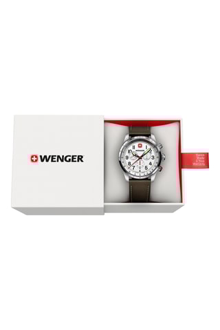 Leren Quartz Horloge - Chronograaf - Bruin en Zilverkleurig