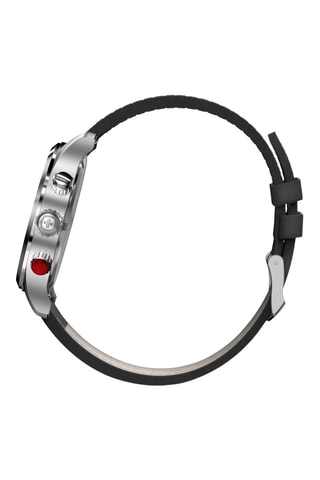 Leren Quartz Horloge - Chronograaf - Zwart en Zilverkleurig