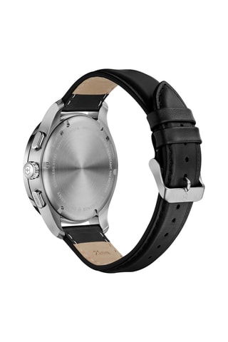 Leren Quartz Horloge - Tachymeter - Zwart en rood