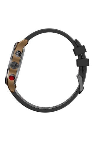 Silicone Quartz Horloge - Chronograaf - Zwart en bronskleurig