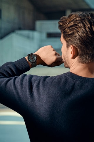 Silicone Quartz Horloge - Chronograaf - Zwart