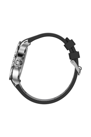 Silicone Quartz Horloge - Zwart en Zilverkleurig