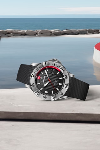 Silicone Quartz Horloge - Zwart en Zilverkleurig