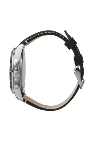 Leren Quartz Horloge - Tachymeter - Zwart